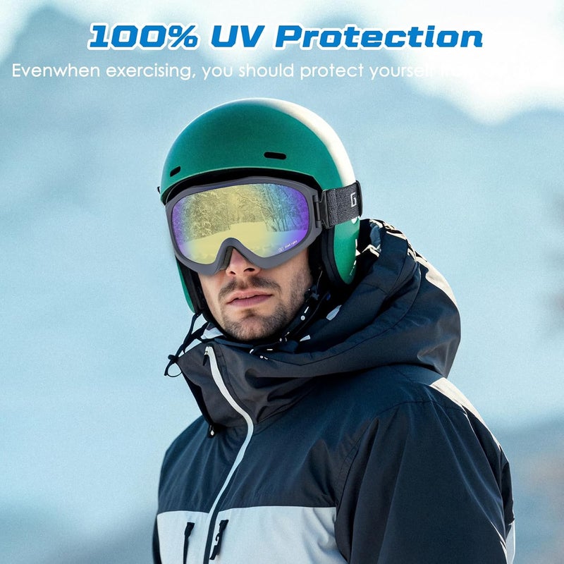 Golight Spherical Ski Goggles–Simple, Comfortable Snow Goggles with Anti-Fog Double REVO Lens, UV400 Protection & Secure Fit - Image 4